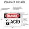 Signmission Acid Danger Sign, Vinyl Decal, 14in W x 10in L, 2PK OS-2PACK-DS-D-1014-L-1017 - alternate 5